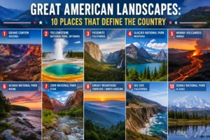 Great American Landscapes featuring iconic U.S. national parks and scenic destinations