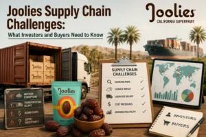 Joolies.com supply chain challenges affecting date sourcing, logistics, costs, and product availability