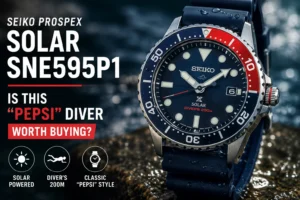 Seiko Prospex Solar SNE595P1 professional dive watch with solar-powered design