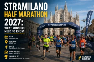 Stramilano Half Marathon 2026 Live – runners racing through Milan with the Duomo in the background
