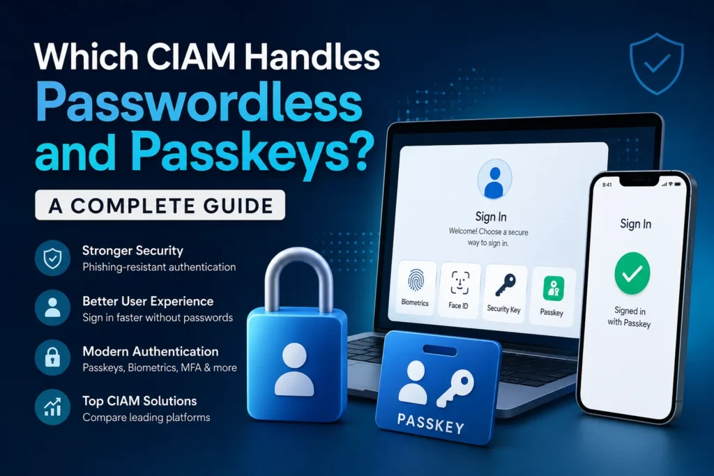 Which CIAM Handles Passwordless and Passkeys – complete guide to passwordless authentication, CIAM solutions, biometric login, and passkey security