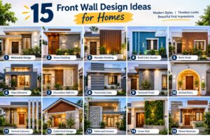 Front wall designs for homes featuring modern, stylish exterior ideas