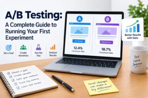A/B testing experiment comparing two webpage versions to improve conversion rates