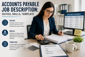 Accounts Payable Job Description showing duties, skills, and job responsibilities