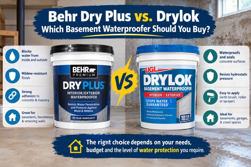 Behr Dry Plus vs Drylok basement waterproofers comparison