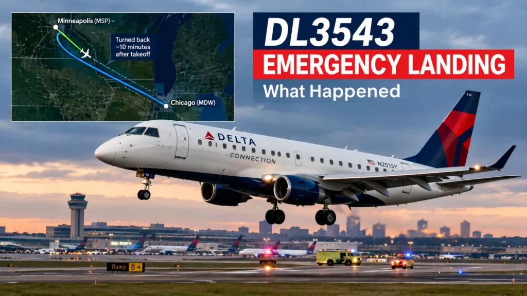 Delta Connection DL3543 Emergency Landing at the airport