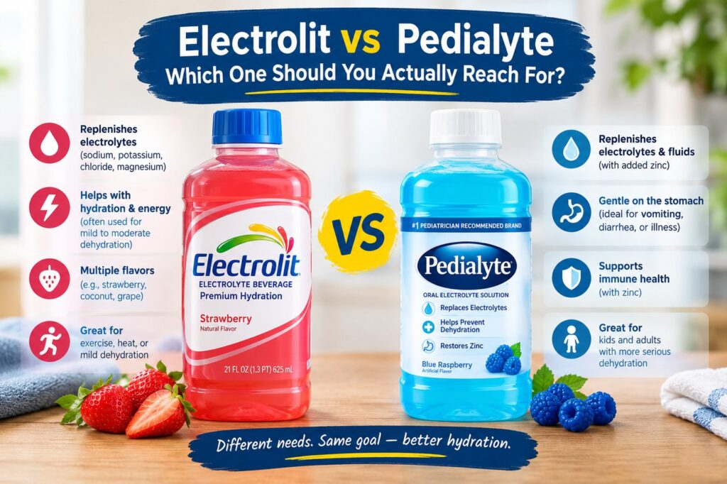 Electrolit vs Pedialyte electrolyte drinks comparison for hydration