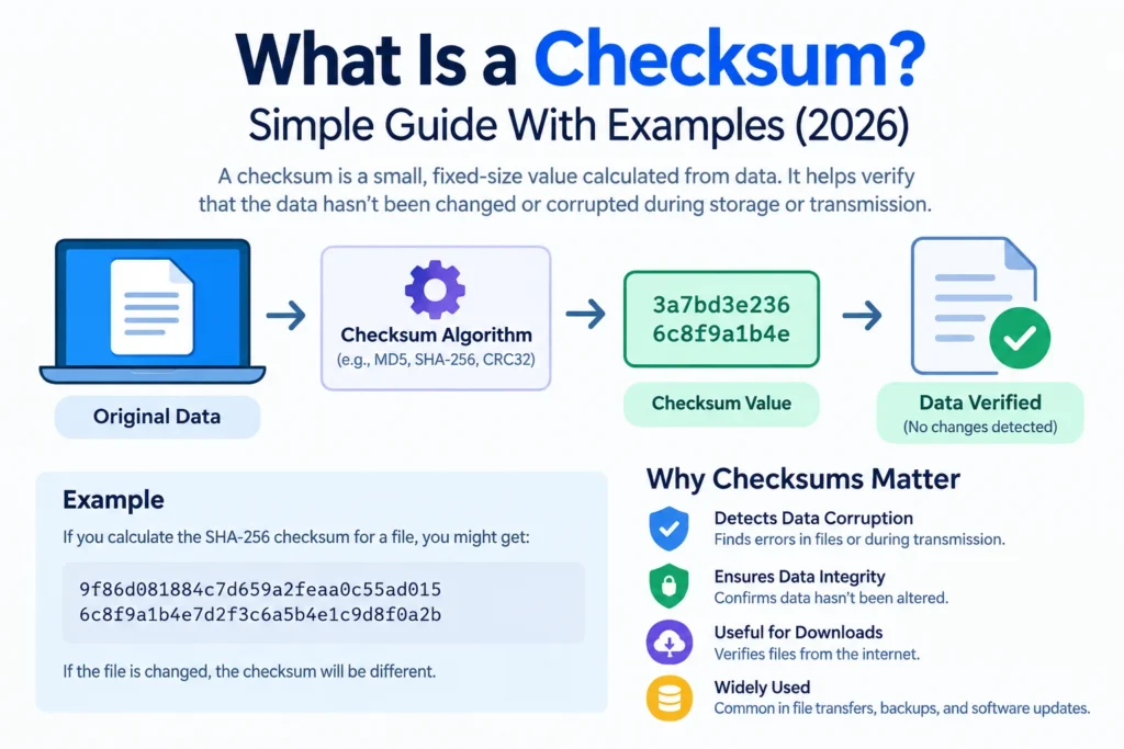 What Is a Checksum? Simple guide showing checksum verification and data integrity