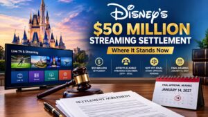Disney YouTube TV antitrust settlement and $50 million streaming agreement