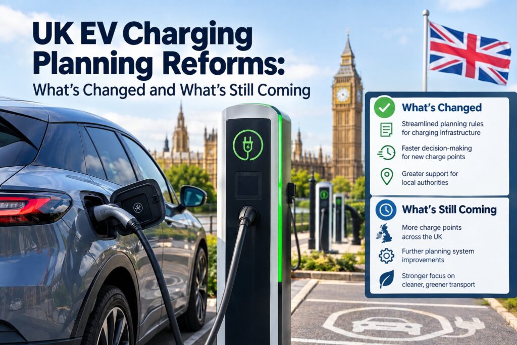 EV home charging UK planning reforms and new electric vehicle charging infrastructure rules