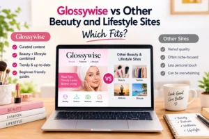 Glossywise beauty and lifestyle site comparison featuring beauty, fashion, wellness, and lifestyle content.