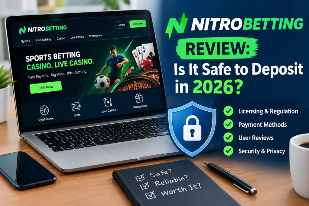 Nitrobetting review 2026 examining platform safety, payment methods, licensing, and deposit security.