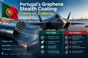 Portugal graphene stealth tech illustrated with advanced graphene materials and stealth technology