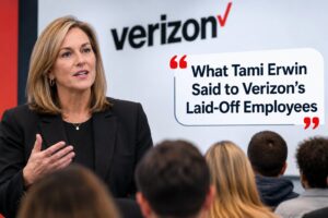 Tami Erwin Said to Verizon's Laid-Off Employees during a discussion with Verizon workers